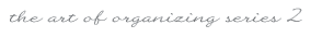 the art of organizing series 2